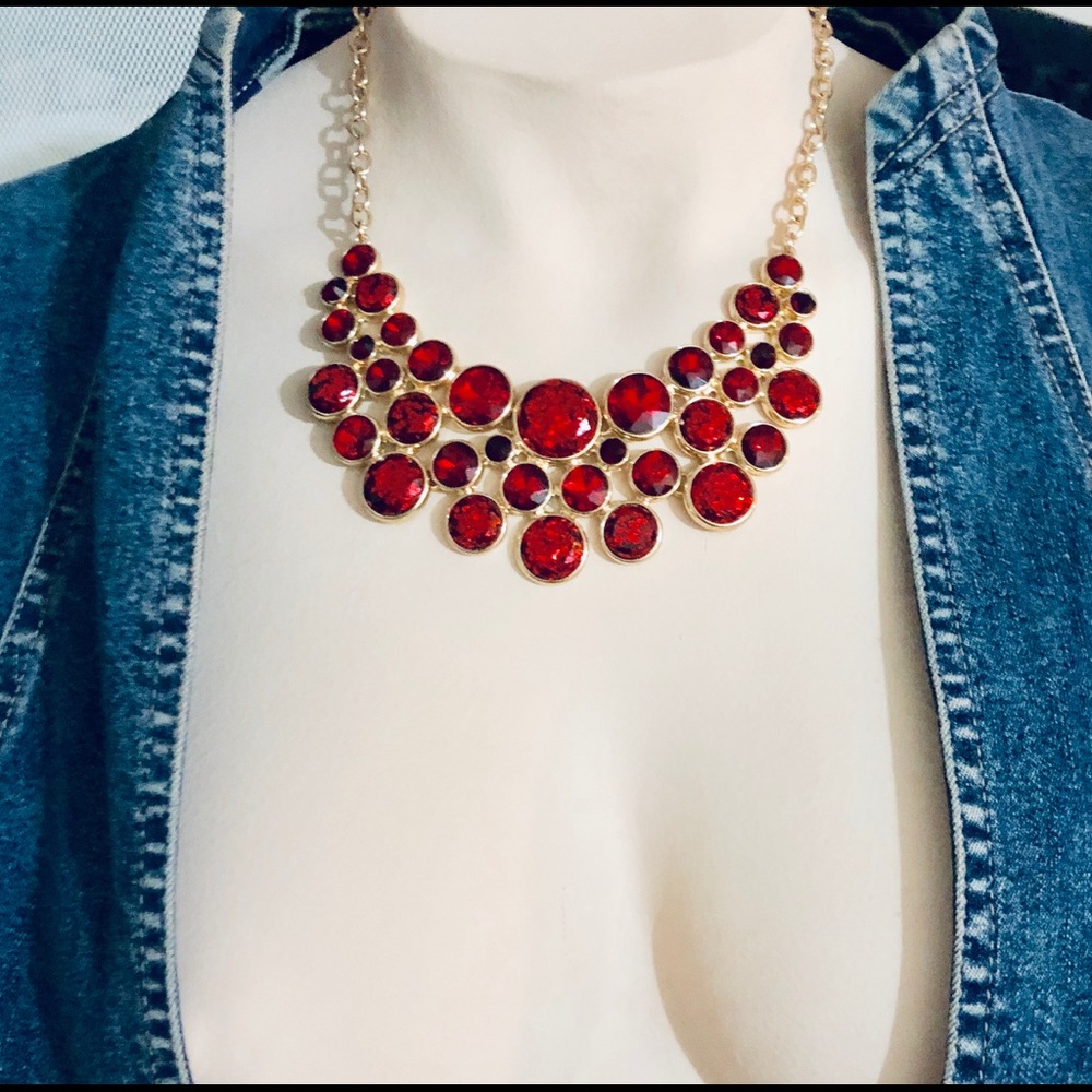 Costume Jewelry red and gold.